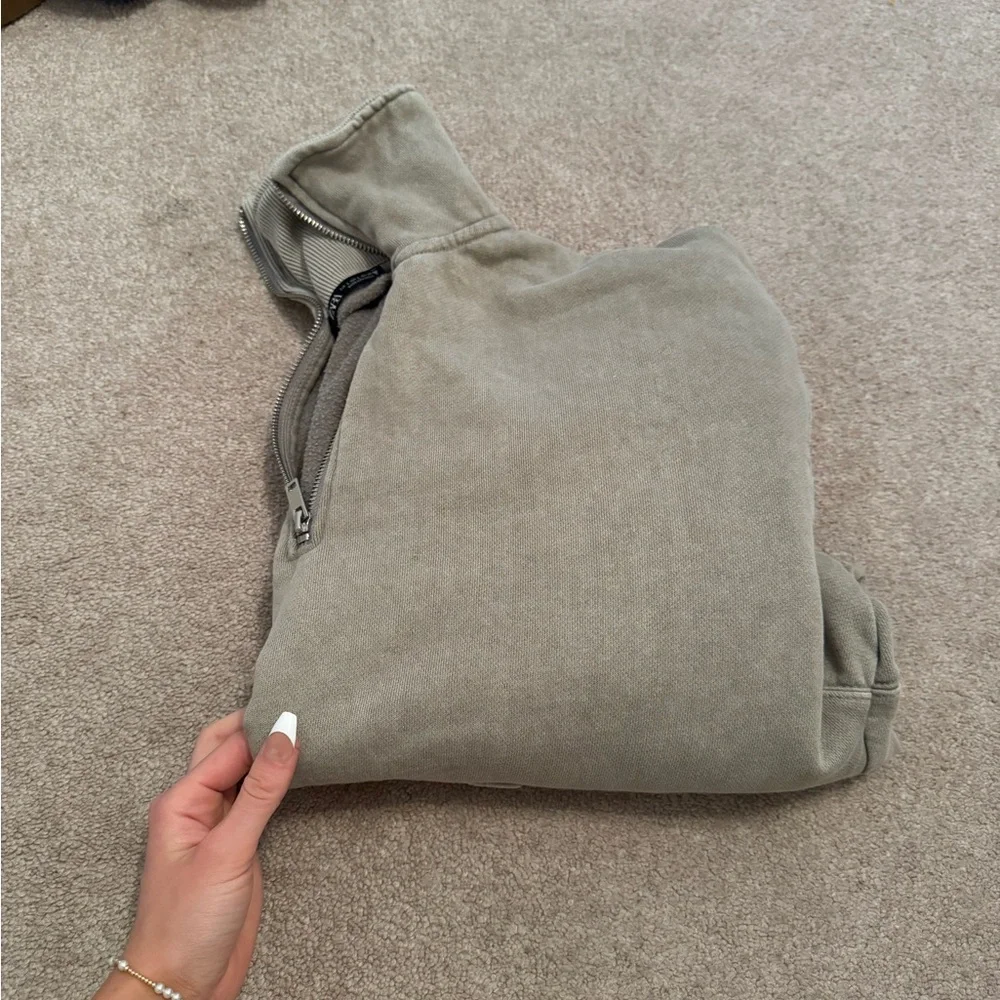 Green Gray Half-Zip Sweater - Picture 5 of 5